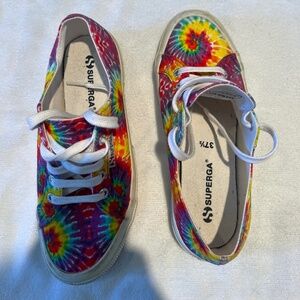 Superga Womens SNEAKERS 7 Fabric Fan Tie Dye Multicolor 2750 Cotton Canvas